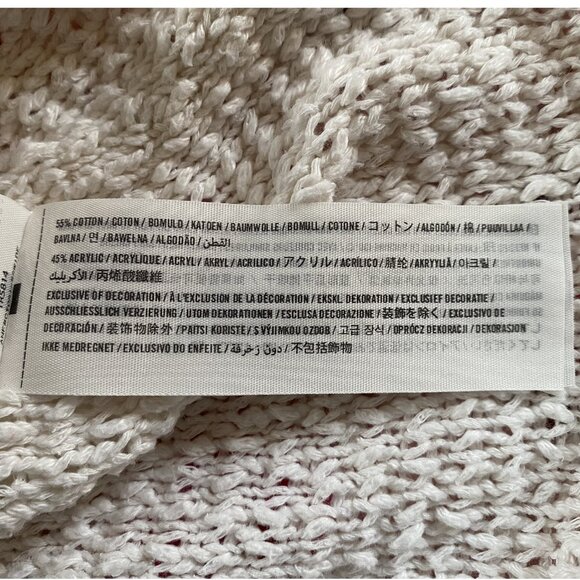 Abercrombie & Fitch Cream Delicate Weave Cable Sweater - Size Large - Picture 10 of 11